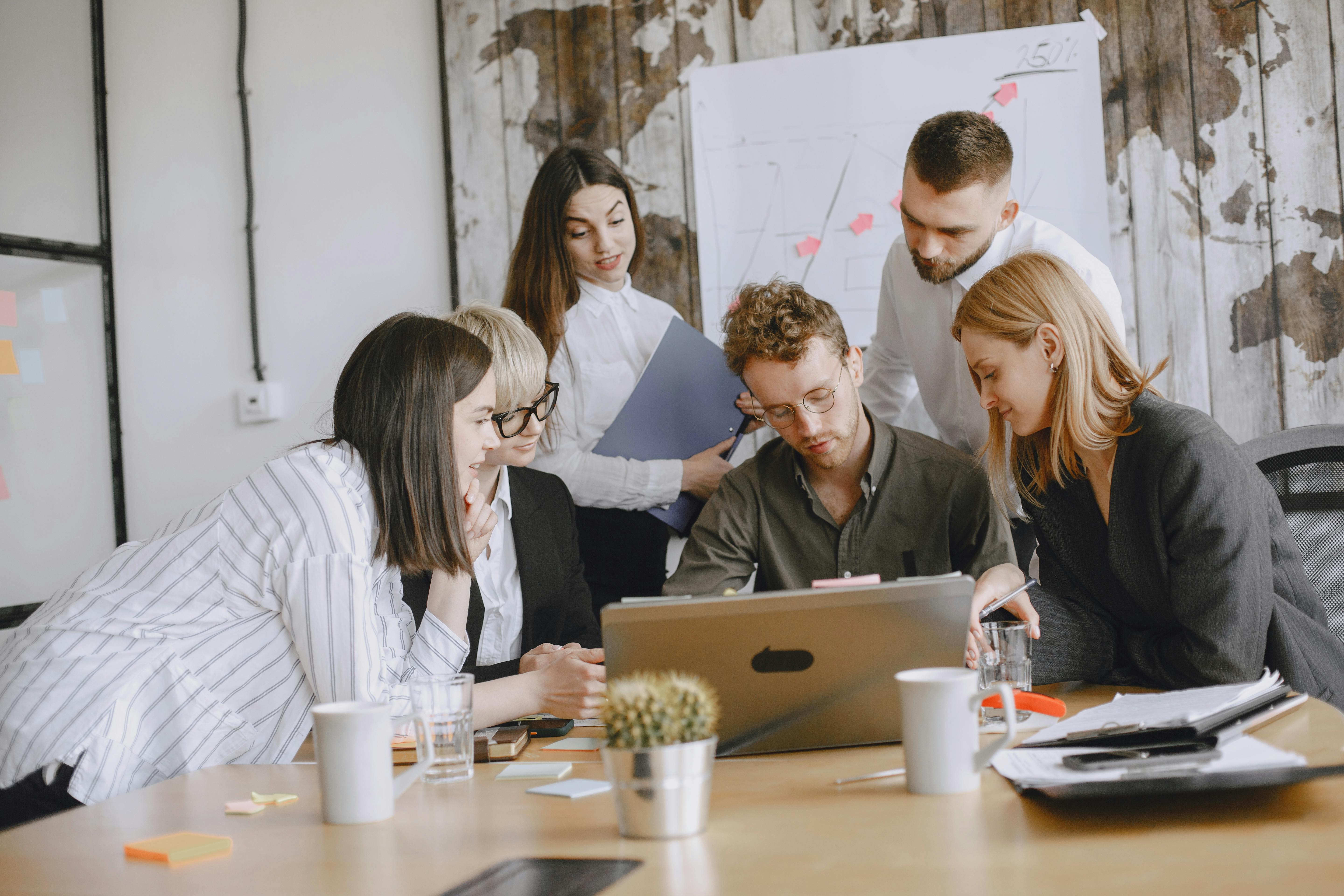 Team collaborating in a conference room